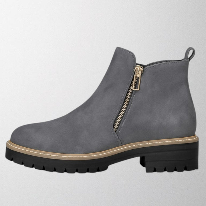 Sleek women's round toe side zip shoes. Perfect for office wear, casual outfits, or evening fashion.