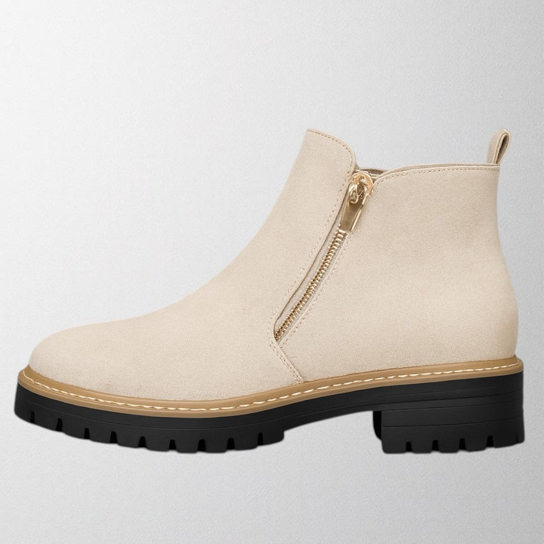 Comfortable women's versatile round toe shoes with convenient side zip closure. Great everyday footwear.