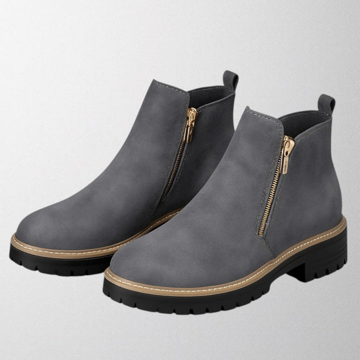 Versatile women's black round toe shoes featuring a side zip. Comfortable for office, casual, and evening.