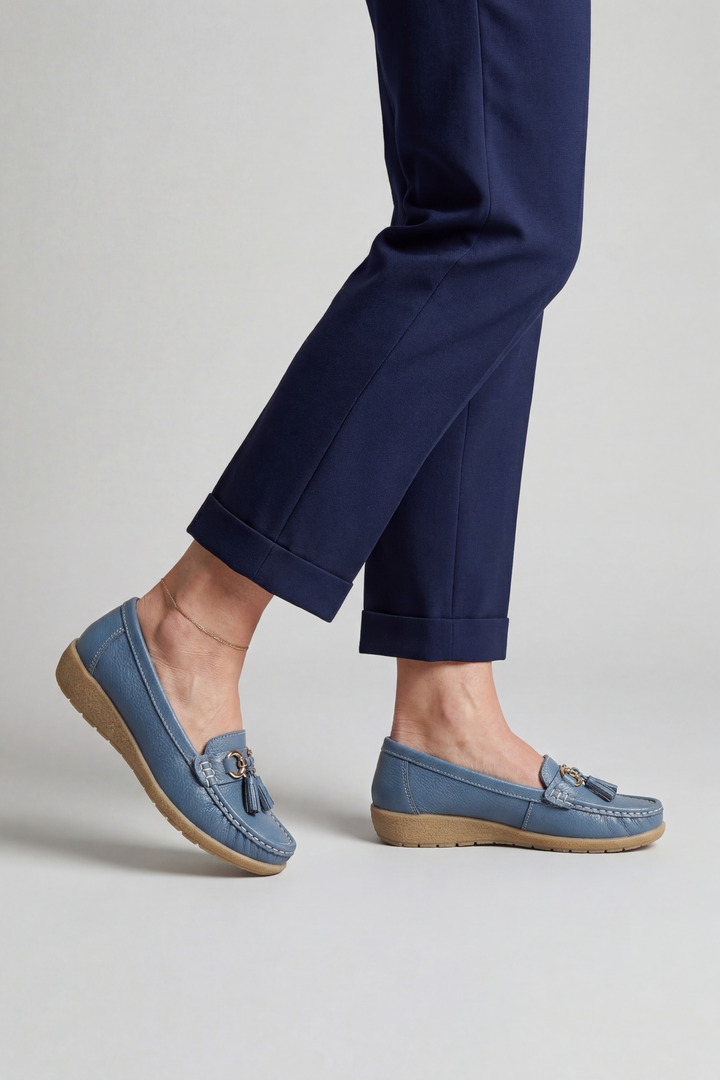 Comfortable women's slip-on loafers with superior cushioning, perfect for casual footwear.