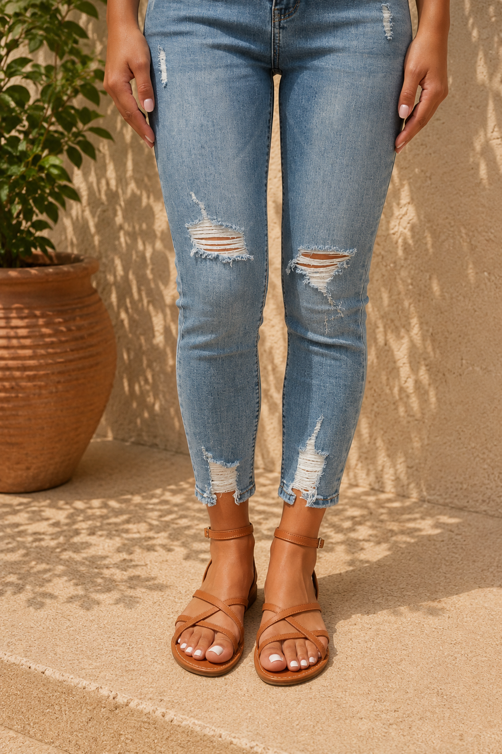 Classic black women's strappy flat sandals with an elegant ankle strap, ideal for comfortable summer everyday footwear.
