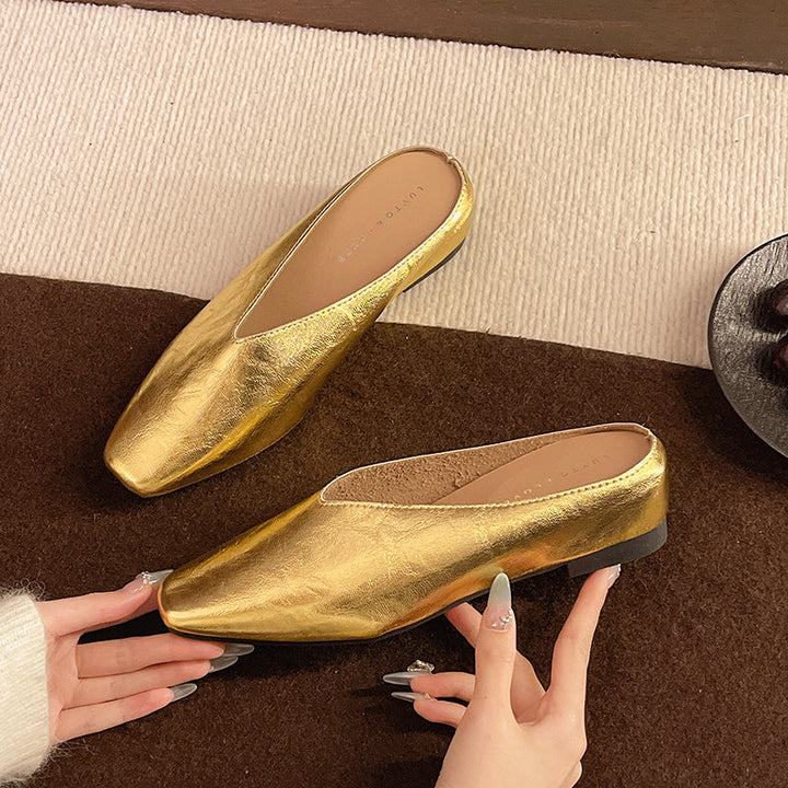 Chic ladies slip-on flats, crafted from vegan leather for ultimate comfort and everyday style.