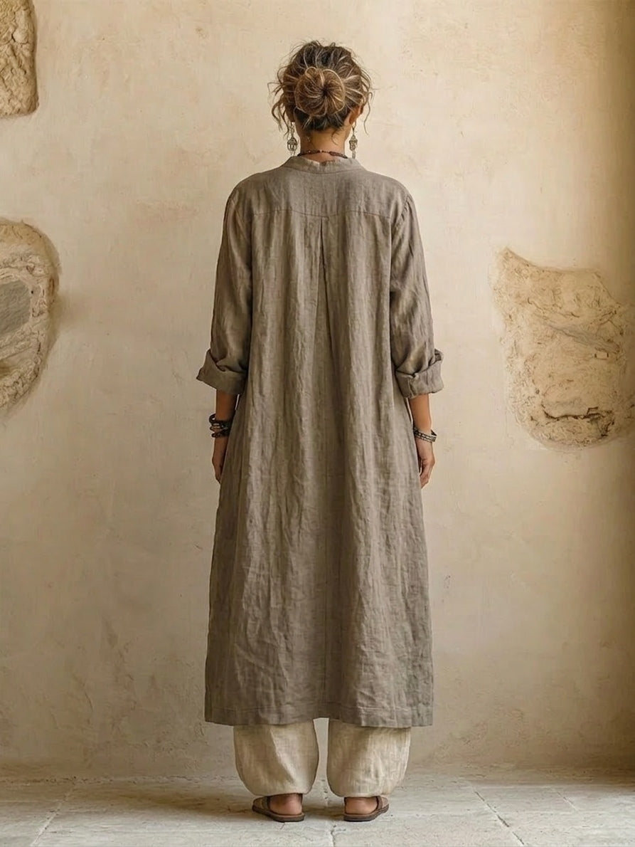 Relaxed fit women's boho wide leg pant set with a chic flowy cardigan, offering comfortable and stylish casual wear.