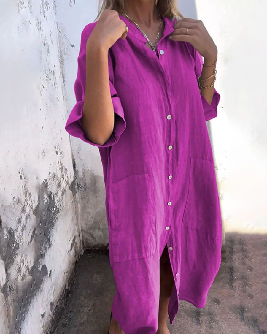 Women's summer floral maxi dress, a versatile button-down style for vacation, beach, or everyday elegant wear.