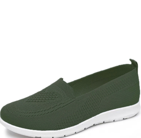Lightweight women's breathable mesh knit slip-on flatform loafers, essential casual summer everyday shoes.