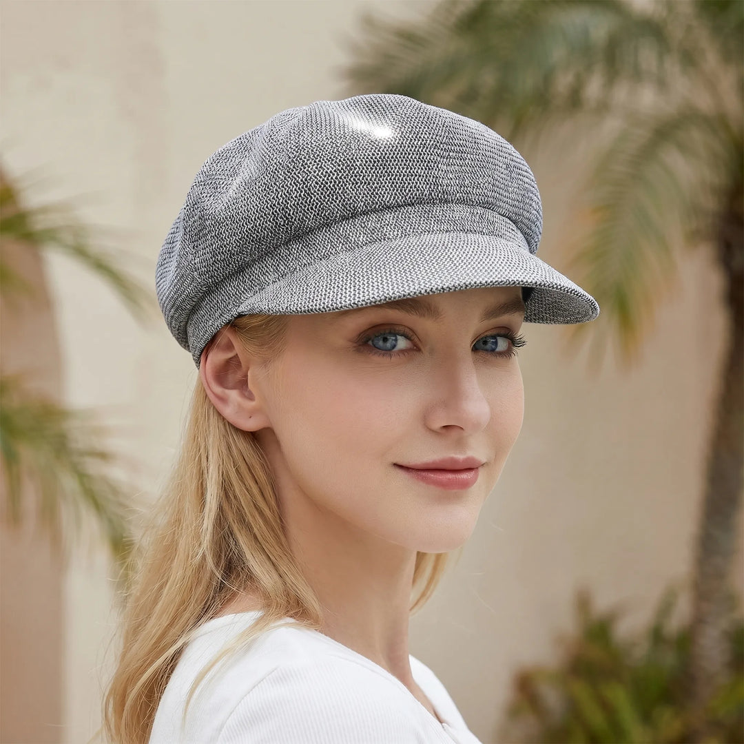 Women's breathable open-weave sun hat for summer fashion. Lightweight beach & travel accessory.