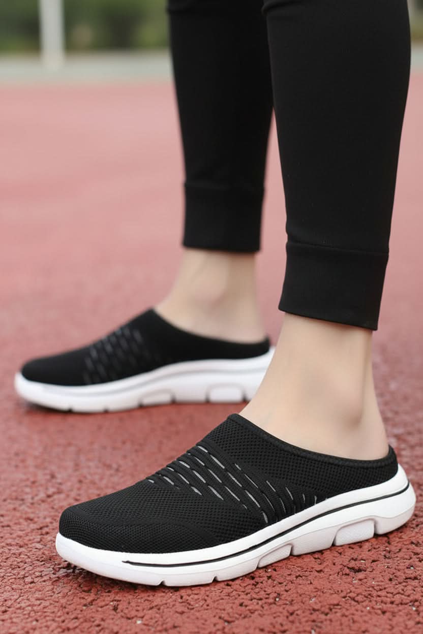Women's breathable platform mule slip-on shoes for casual comfort. Lightweight & open-back for spring/summer wear.