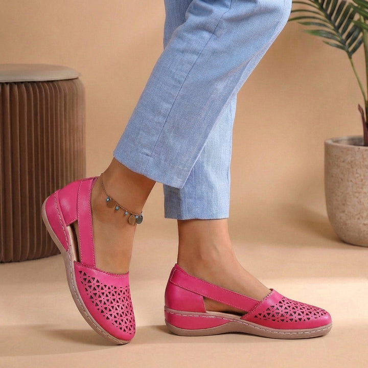 Women's breathable comfort loafers, perfect slip-on flats for spring & summer daily wear. Perforated style.