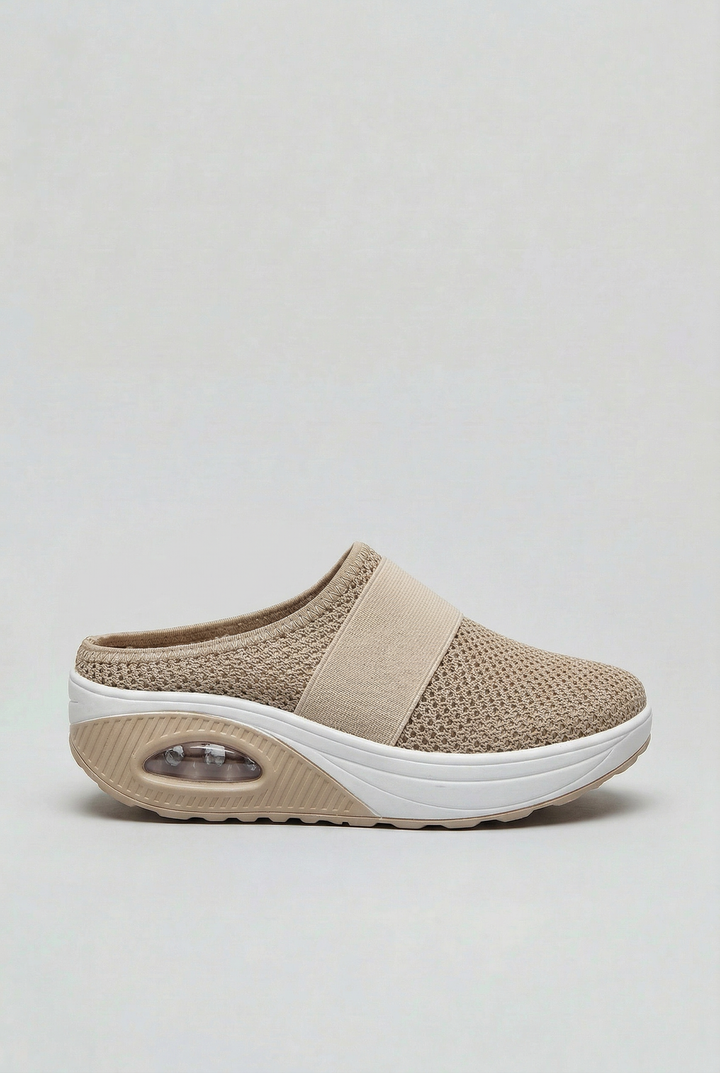 Women's breathable slip-on mules with air cushion comfort sole, perfect casual lightweight summer footwear.