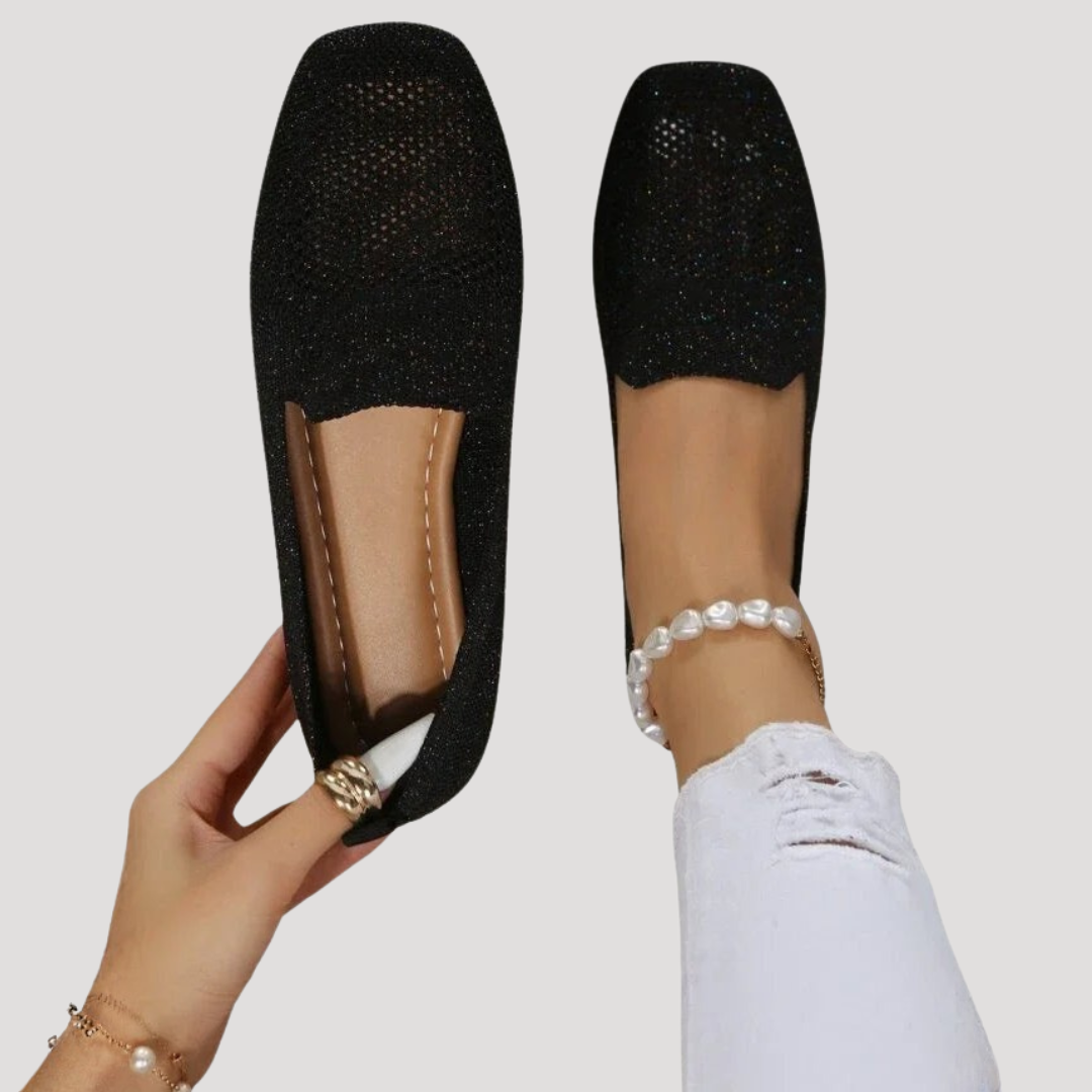 Chic square toe slip-on ballet flats for women. Ideal comfort and everyday casual style.