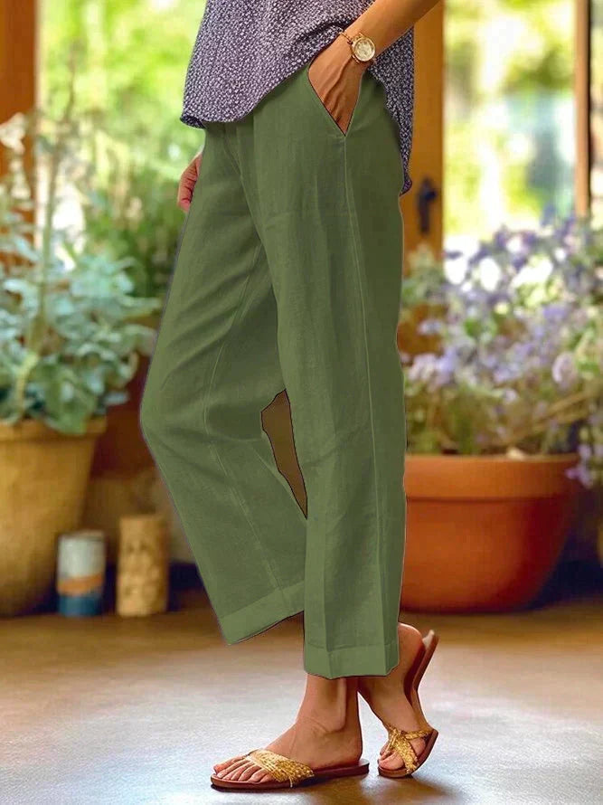 Soft, lightweight women's breezy summer pants. Features a comfortable, relaxed fit & elegant casual style.
