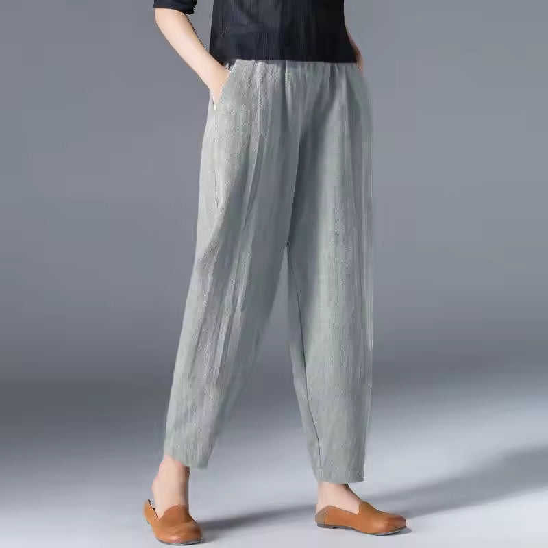 Women's comfortable casual pants, breathable, relaxed fit, versatile for summer and travel.