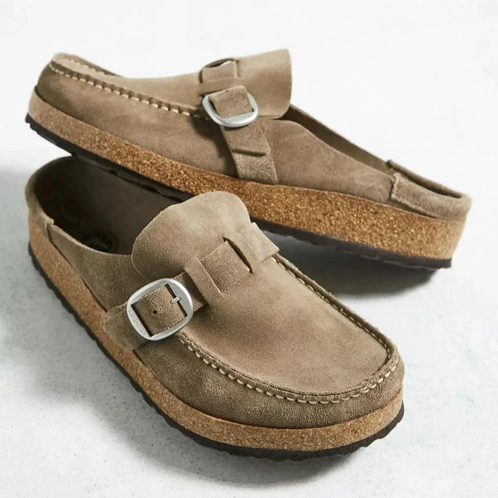 Women's Brynn orthopedic mules, slip-on comfort shoes with arch support for casual everyday wear.