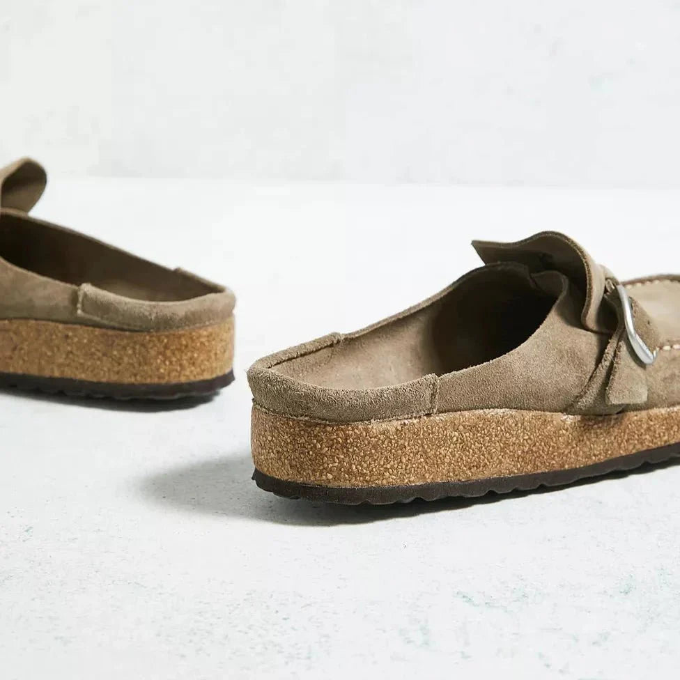 Rear view of Brynn orthopedic casual mules, showcasing durable sole and comfortable design for women's everyday wear.