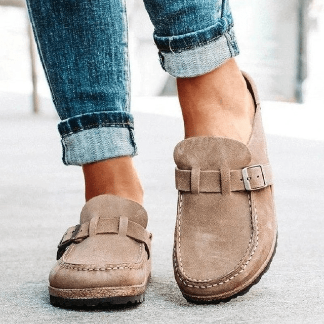 Brynn slip-on mules for women, designed for easy wear and superior orthopedic arch support & comfort.