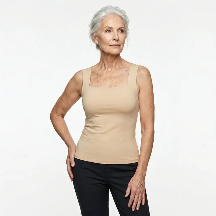 Everyday women's tank top, sleeveless design, built-in bra for ultimate comfort and support.