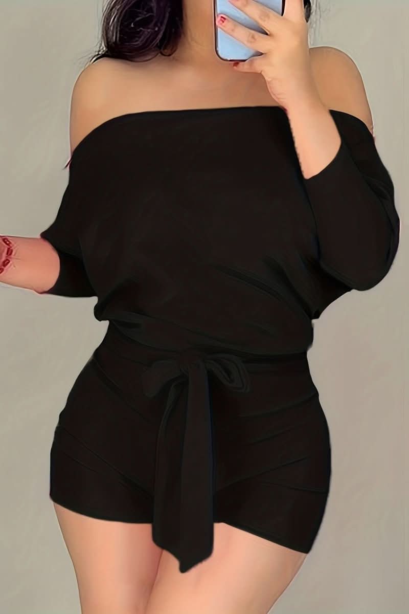 Stylish women's batwing sleeve jumpsuit shorts. Loose fit, perfect for casual summer outings & resort.