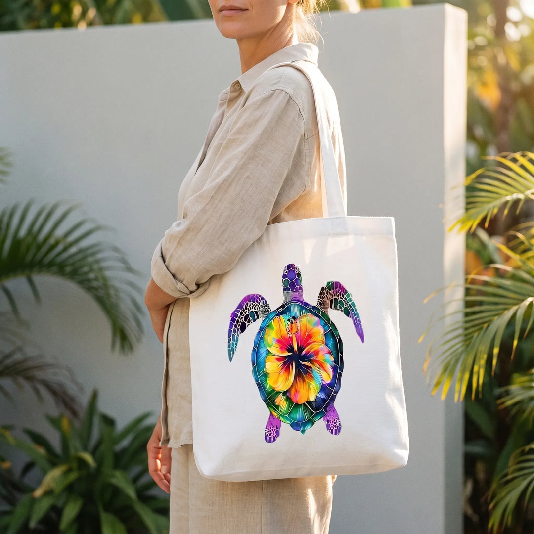 Women's casual everyday tote bag with vibrant floral print. Perfect as a shoulder or reusable shopping bag.
