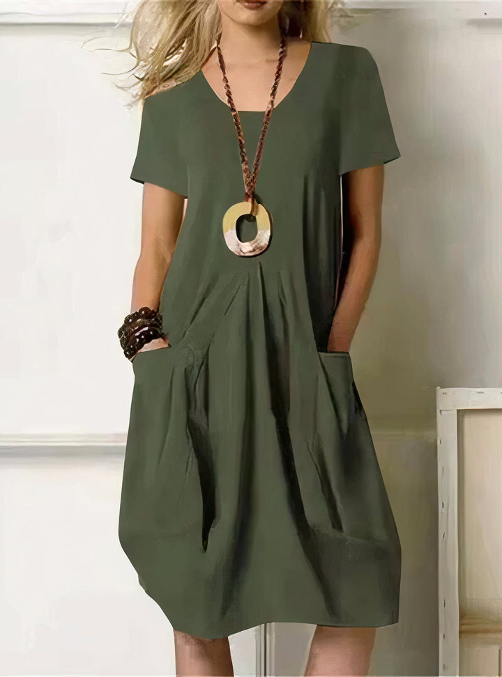 Women's casual relaxed fit dress for everyday comfort. Versatile summer/spring wear with an easy, flattering style.