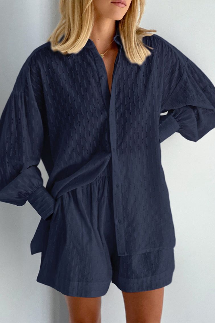 Breathable women's casual set, featuring a top and shorts. Great for summer outings.