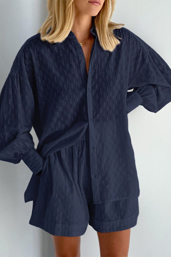 Breathable women's casual set, featuring a top and shorts. Great for summer outings.