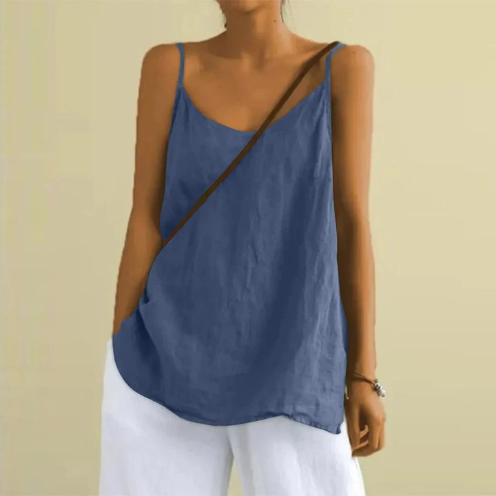 Women's casual sleeveless cami top, perfect for summer comfort. Loose fit, flowy design for everyday wear.