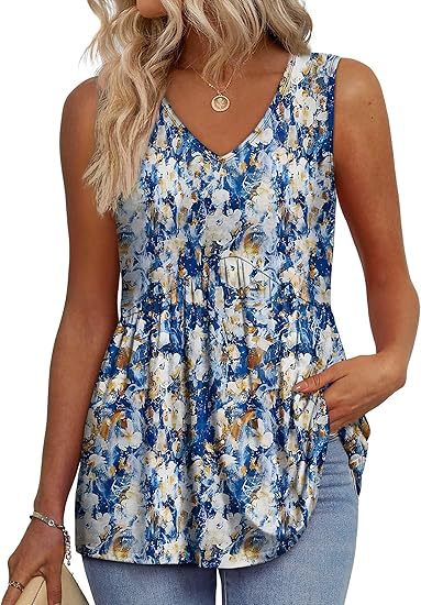 Basic solid women's sleeveless top, relaxed fit, a must-have for casual spring fashion.