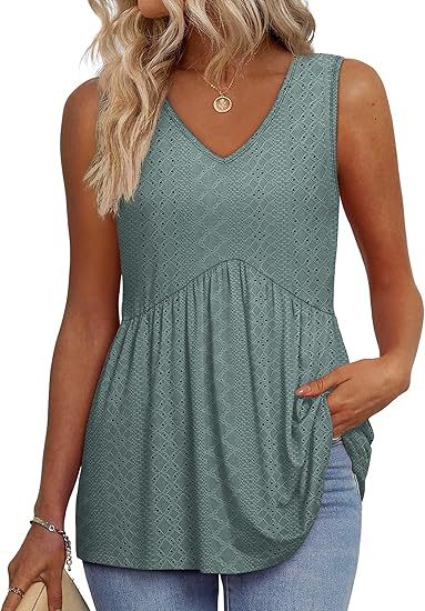 Solid color women's everyday sleeveless top with a relaxed fit, a versatile fashion blouse.