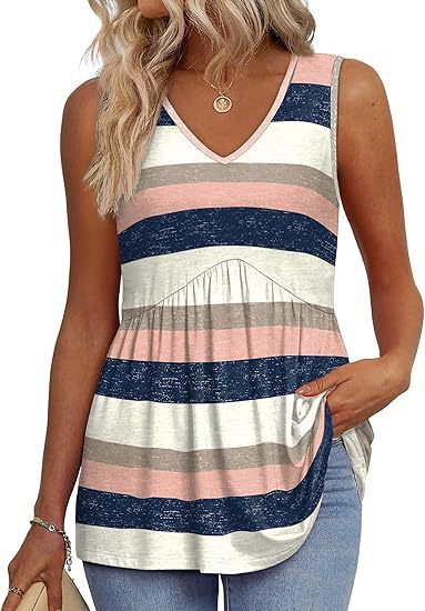 Versatile women's casual sleeveless top, relaxed fit for easy, fashionable spring wear.