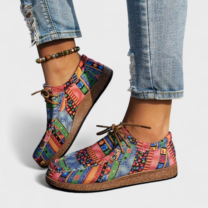 Everyday women's casual walking shoes featuring a flexible sole & wide heel. Comfortable footwear for all-day wear.