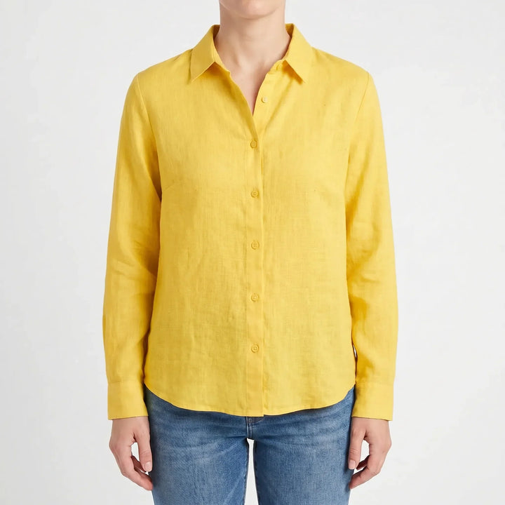 Women's casual long sleeve roll-up blouse, button-down front, perfect for summer & spring fashion.