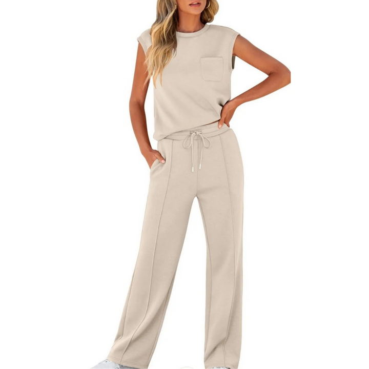 Versatile women's casual summer set, soft, breathable, ideal for lounging or everyday style.