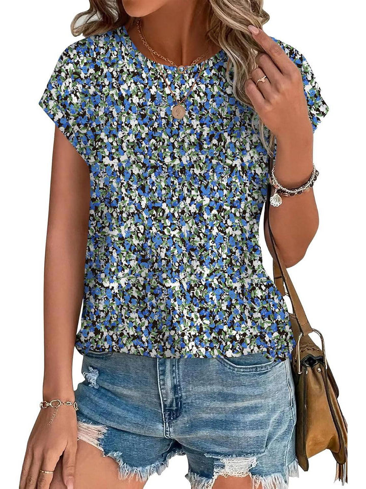 Lightweight spring/summer women's top, showcasing a beautiful floral leaf pattern.