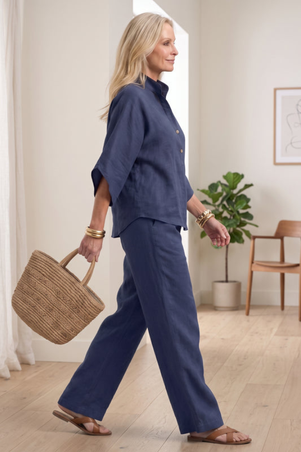 Relaxed fit women's matching two-piece set, offering ultimate comfort for everyday casual wear.