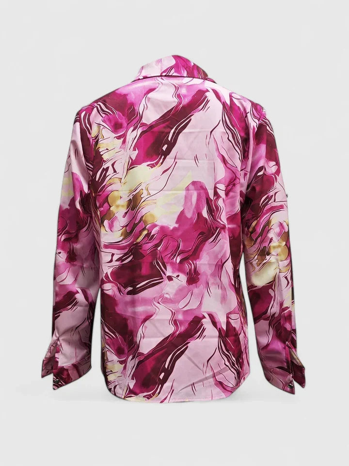 Chic women's long sleeve blouse, an elegant everyday shirt. Perfect for office, casual, and all occasions. Versatile.