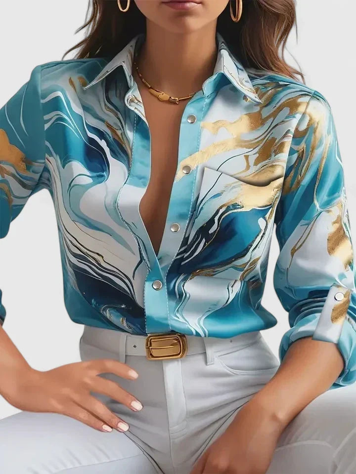 Women's long sleeve blouse, a chic and elegant top for everyday wear. Versatile fashion suitable for office attire.