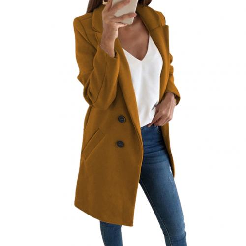 Fashionable women's long blazer, an elegant jacket designed for fall winter sophistication.