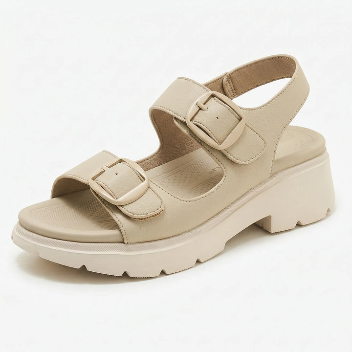 Chic women's chunky platform wedge sandals for summer. Casual & comfortable fashion footwear.