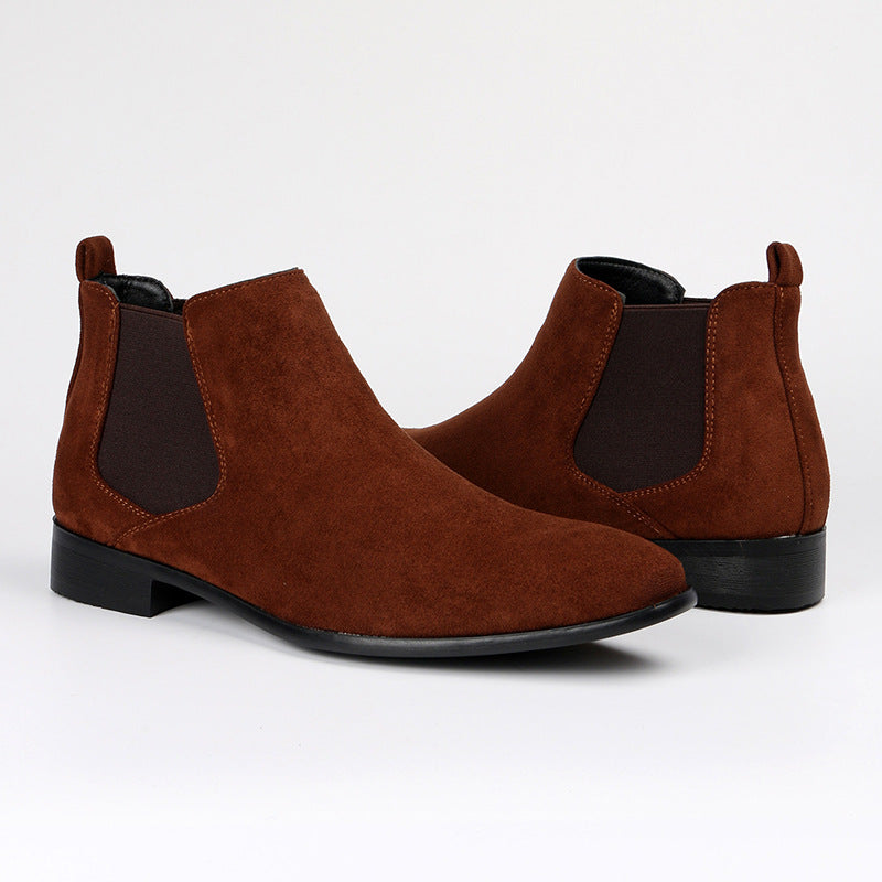 Stylish women's slip-on Chelsea ankle boots featuring a comfortable block heel, ideal for everyday fashion & easy wear.