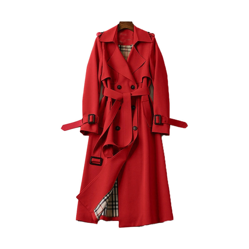 Women's timeless double-breasted trench coat, a classic belted outerwear piece for versatile fashion.