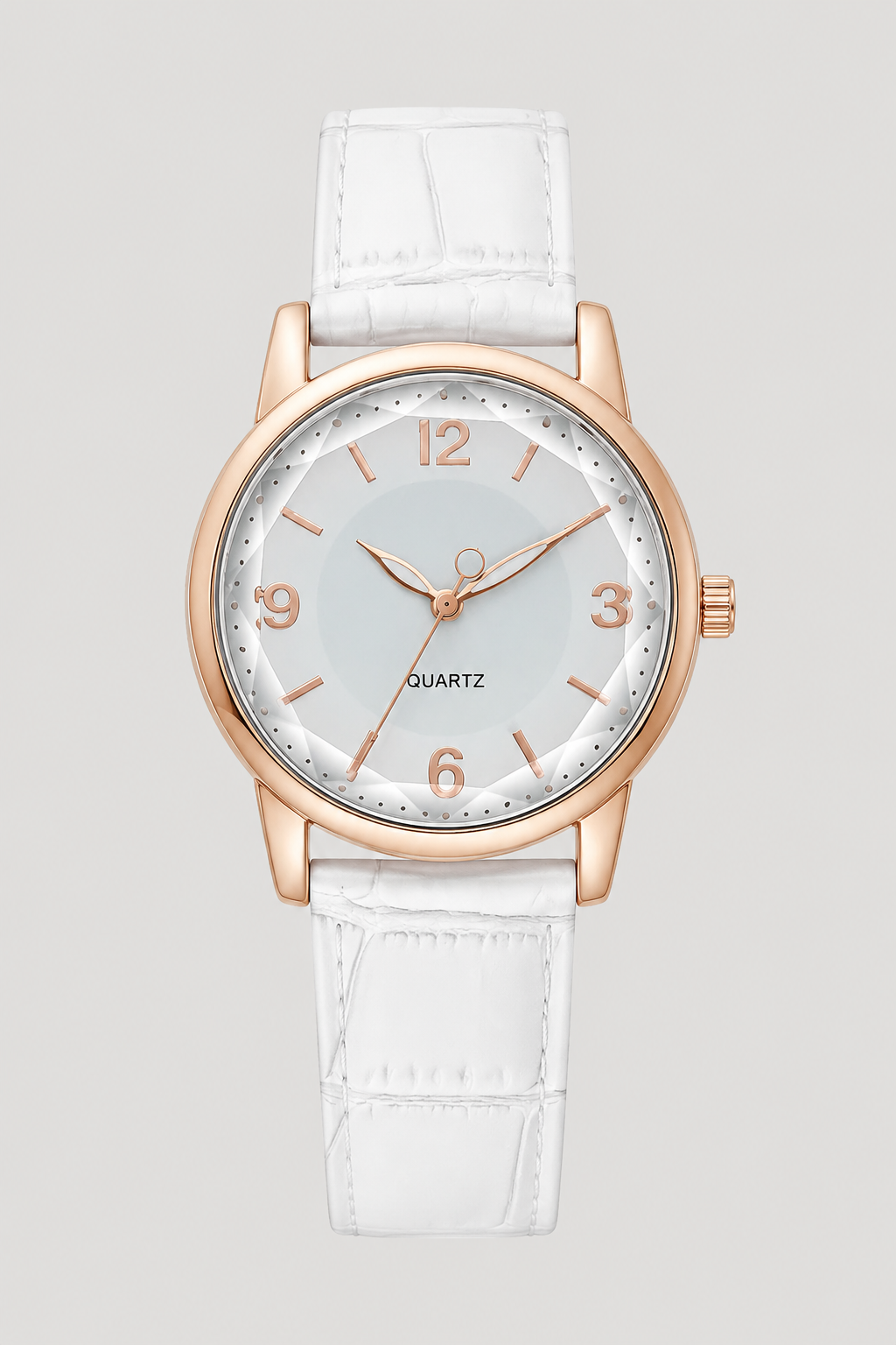 Sophisticated women's classic watch, an ideal gift for her, featuring a minimalist design & embossed strap.