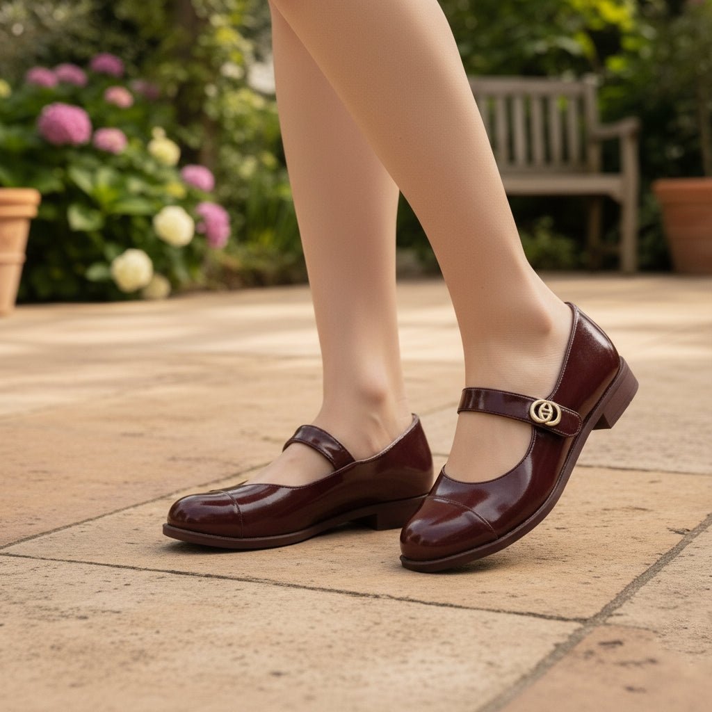 Versatile women's flats: Mary Jane style with wide toe box, arch support for all-day comfort.