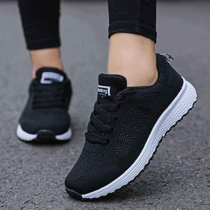 Women's comfortable walking shoes, blue, offering arch support & all-day wear.