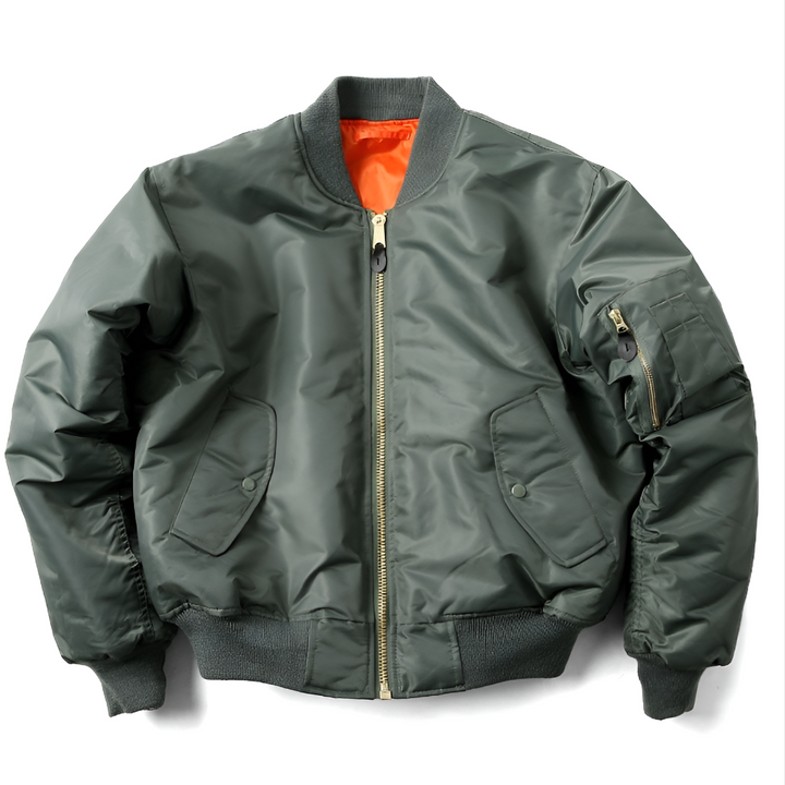 Women's classic rib-knit bomber jacket, a stylish & versatile outerwear piece for daily wear.