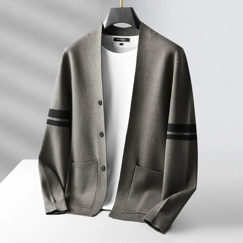 Women's classic striped cardigan, perfect for everyday wear & versatile layering. Soft comfort knit.