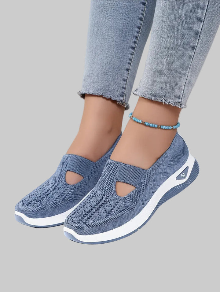 CloudStride women's everyday slip-on walking shoes, offering superior comfort & supportive fit.