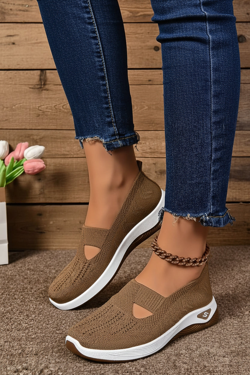 Lightweight CloudStride women's slip-on comfort walking shoes, ideal for daily errands & travel.