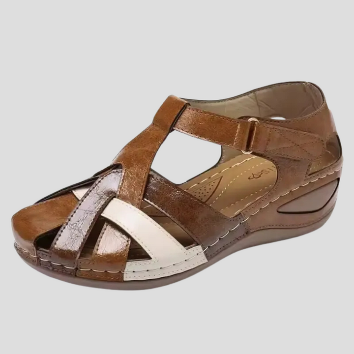 Open-toe walking sandals for women, ergonomic arch support provides comfort & foot pain relief for summer.