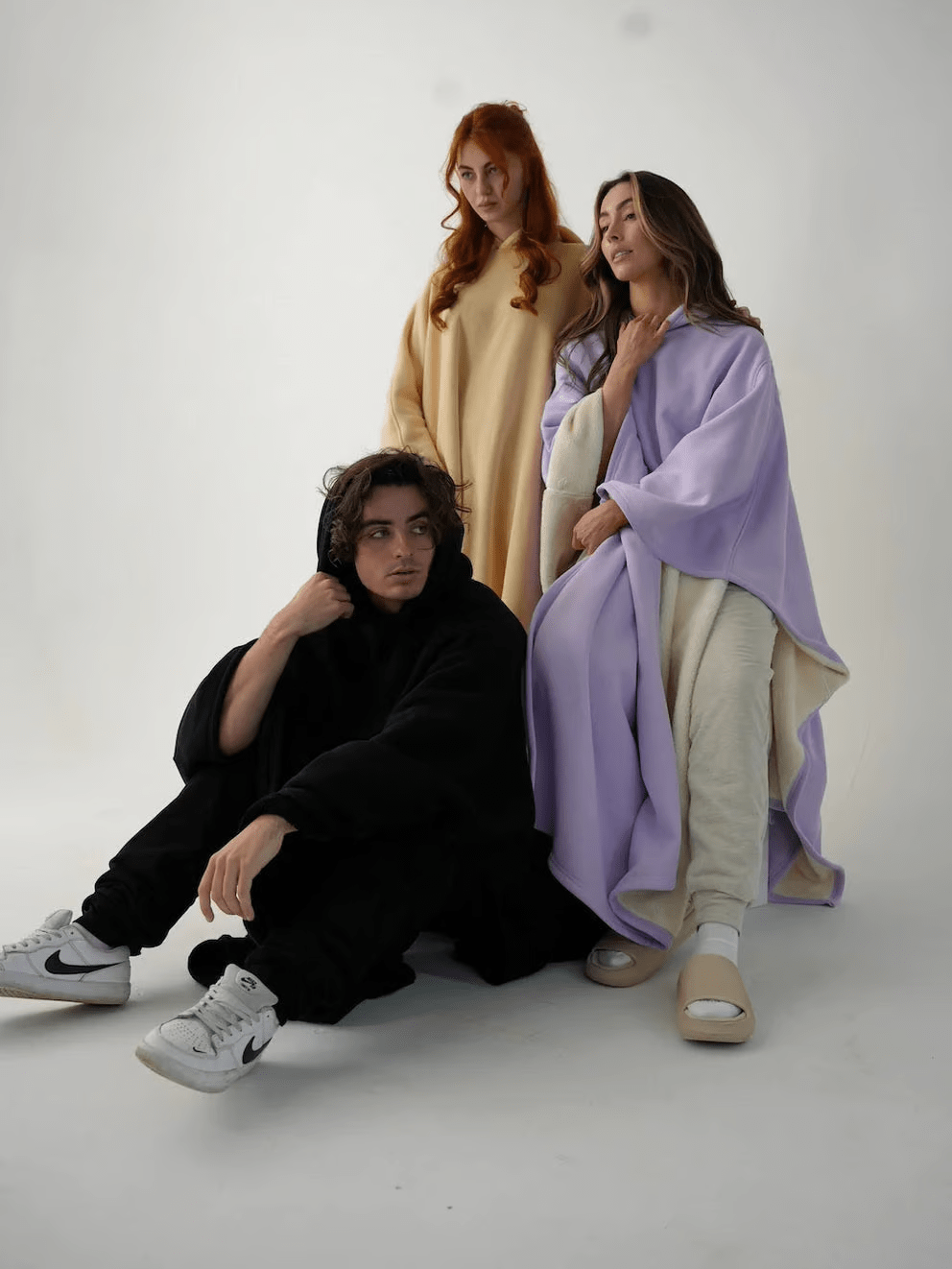 Cozy oversized women's hoodie, relaxed fit, ultimate comfort, calming wear.