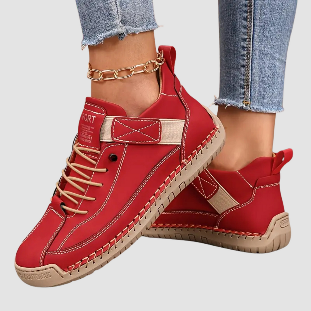 Multiple pairs of women's comfort slip-on walking shoes, ideal lightweight footwear for daily wear.